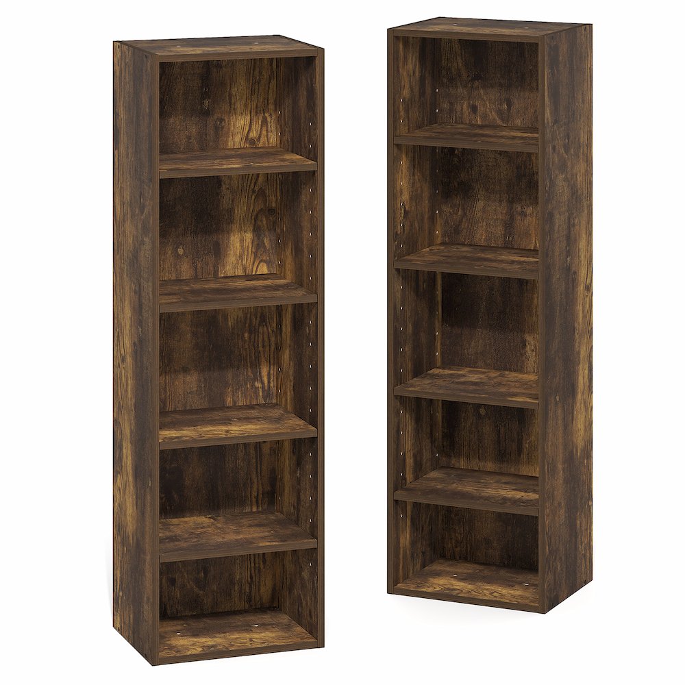 10-Tier Bookshelf, Bookcase with Open Shelf, Amber Pine. Picture 3