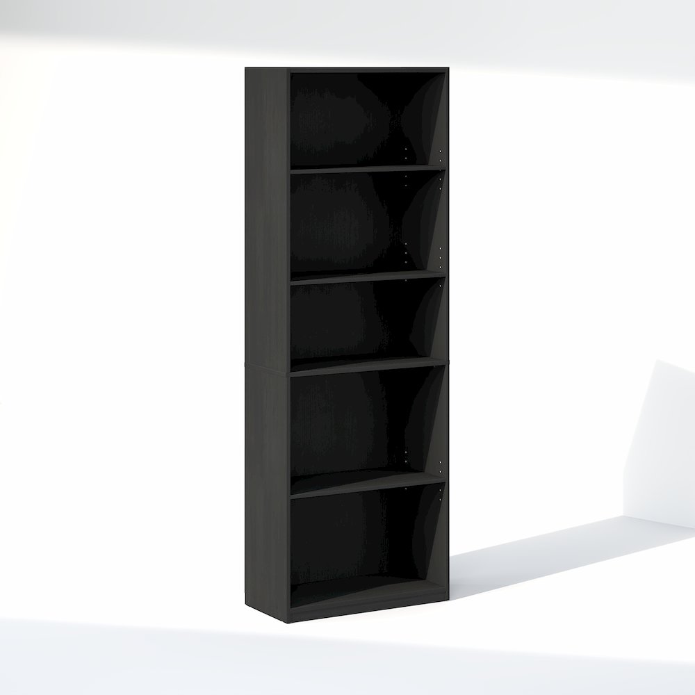 5-Tier Media Storage, CD DVD Media Tower, with Adjustable Shelves, Blackwood. Picture 2