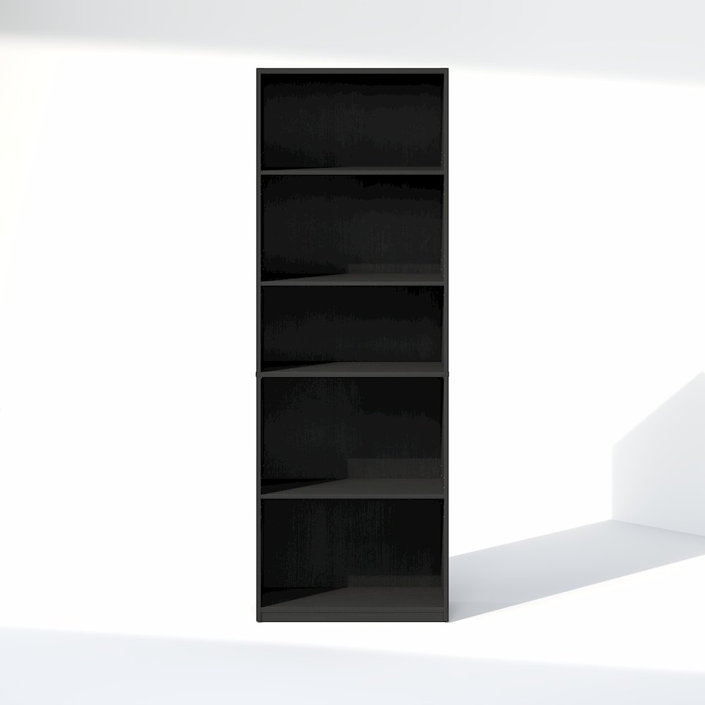 5-Tier Media Storage, CD DVD Media Tower, with Adjustable Shelves, Blackwood. Picture 1