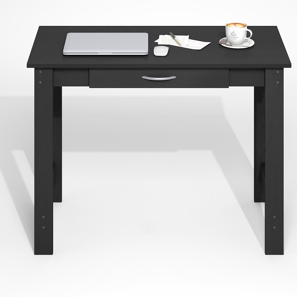 Computer Desk with H-legs, Office Desk, Writing Desk, with Drawer, Darkwood. Picture 4