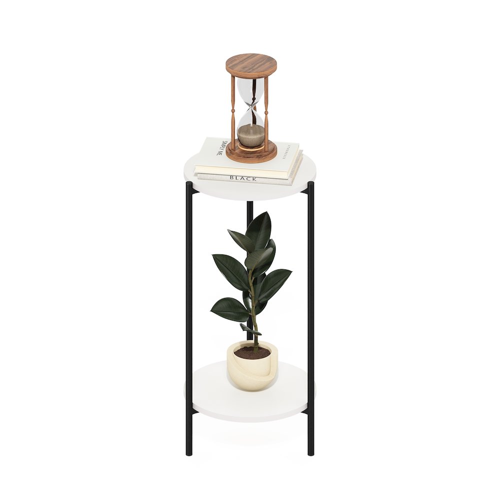 BESI Plant Stand Indoor Outdoor, 2-Tier Round, White. Picture 4
