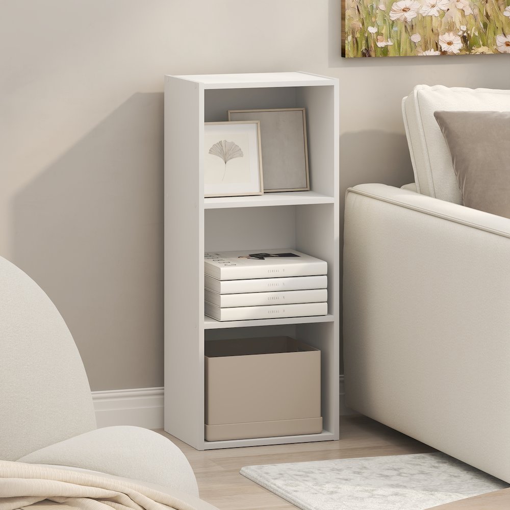 PASIR Book Shelf, 3-Cube Bookcase, Standing Bookshelf, Open Storage Shelf. Picture 4