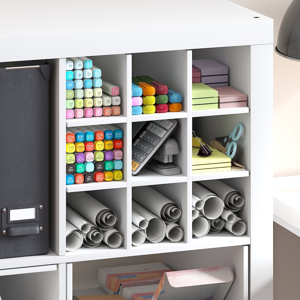 9-Compartment Cube Organizer, Fits into Furinno Triple Thick Cubes. Picture 4