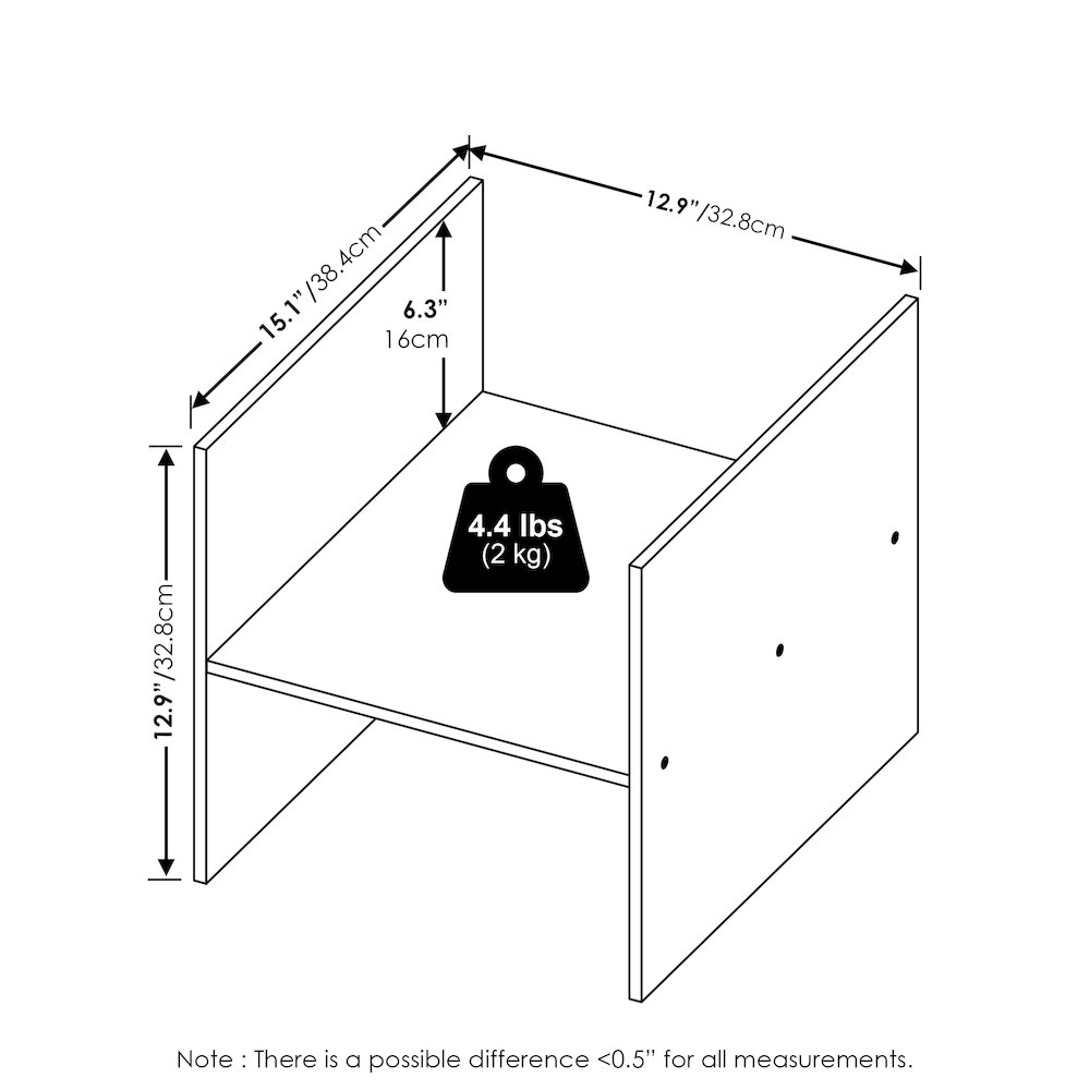 H-Shelf Cube Organizer, Fits into Furinno Triple Thick Cubes. Picture 6