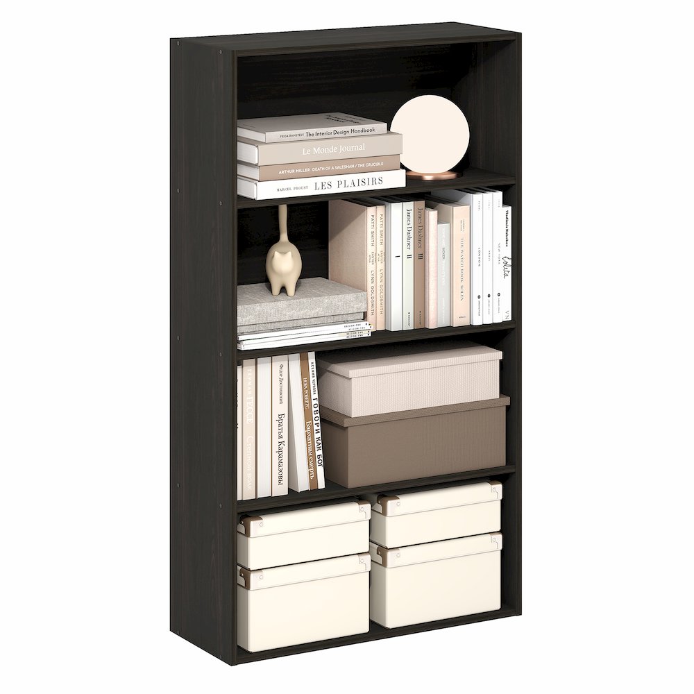 JAYA Book Shelf, 4-Tier Book Shelf, Standing Bookshelf, 9.5 x 23.6 x 41.9. Picture 5