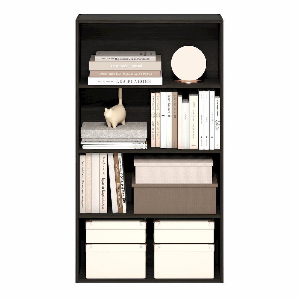 JAYA Book Shelf, 4-Tier Book Shelf, Standing Bookshelf, 9.5 x 23.6 x 41.9. Picture 4