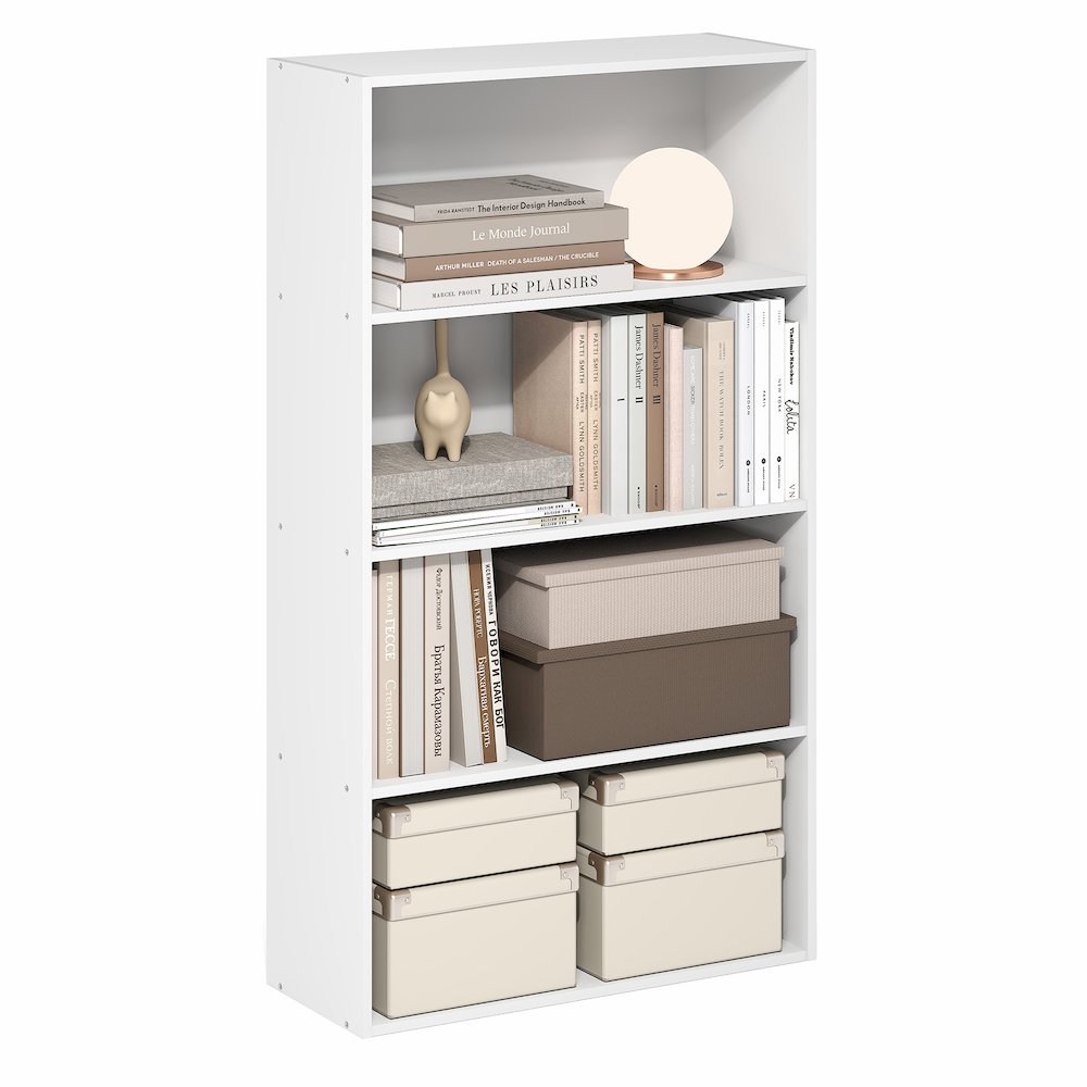 JAYA Book Shelf, 4-Tier Book Shelf, Standing Bookshelf, 9.5 x 23.6 x 41.9. Picture 5