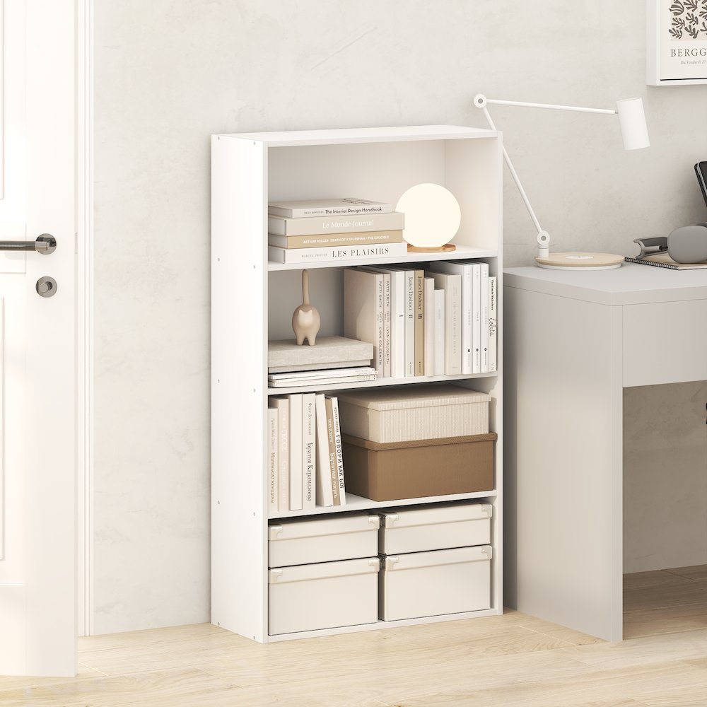 JAYA Book Shelf, 4-Tier Book Shelf, Standing Bookshelf, 9.5 x 23.6 x 41.9. Picture 2