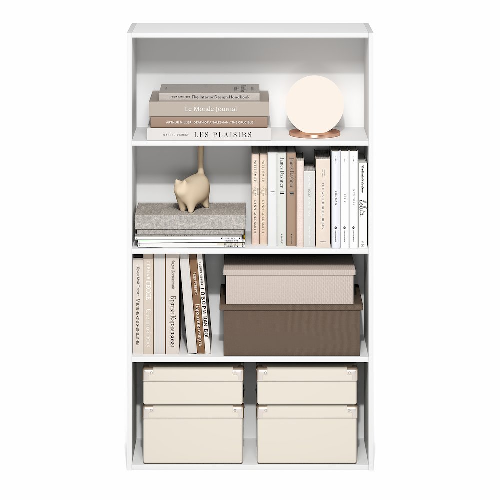 JAYA Book Shelf, 4-Tier Book Shelf, Standing Bookshelf, 9.5 x 23.6 x 41.9. Picture 4
