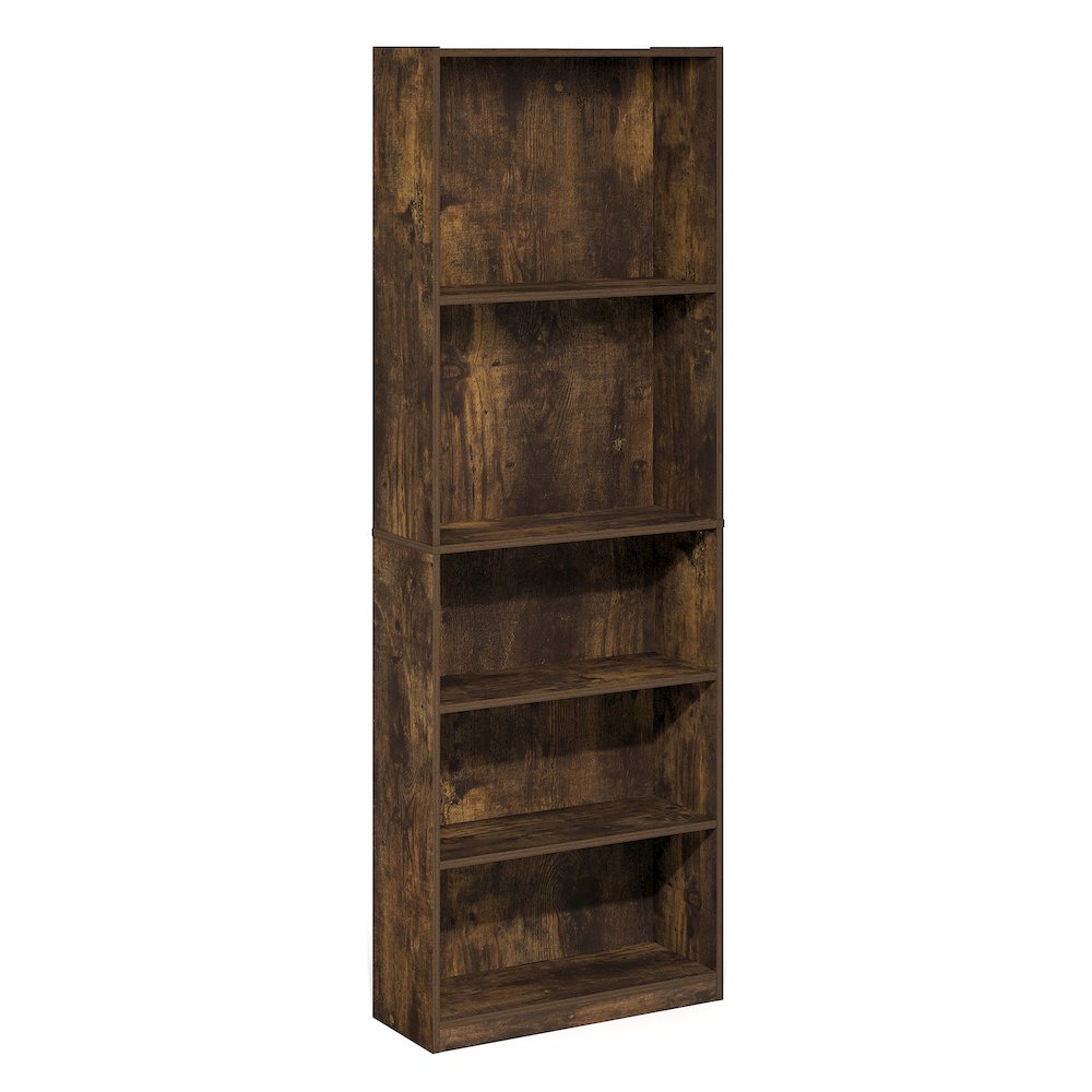JAYA Book Shelf, 5-Tier Tall Book Shelf, Standing Bookshelf, 9.5 x 24.6 x 71.1. Picture 1