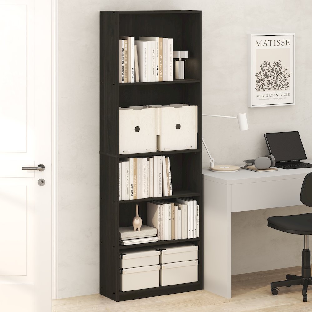 JAYA Book Shelf, 5-Tier Bookshelf with Open Storage Shelf, Standing Bookcase. Picture 3