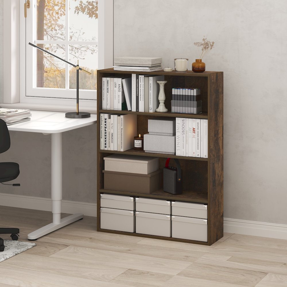 PASIR Book Shelf, 4-Tier Bookshelf, Bookcase with Open Storage Shelf. Picture 4