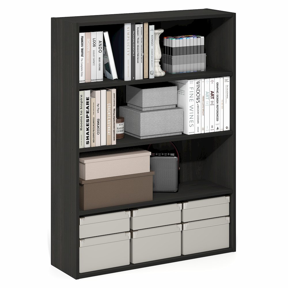 PASIR Book Shelf, 4-Tier Bookshelf with Open Storage Shelf, Standing Bookcase. Picture 3