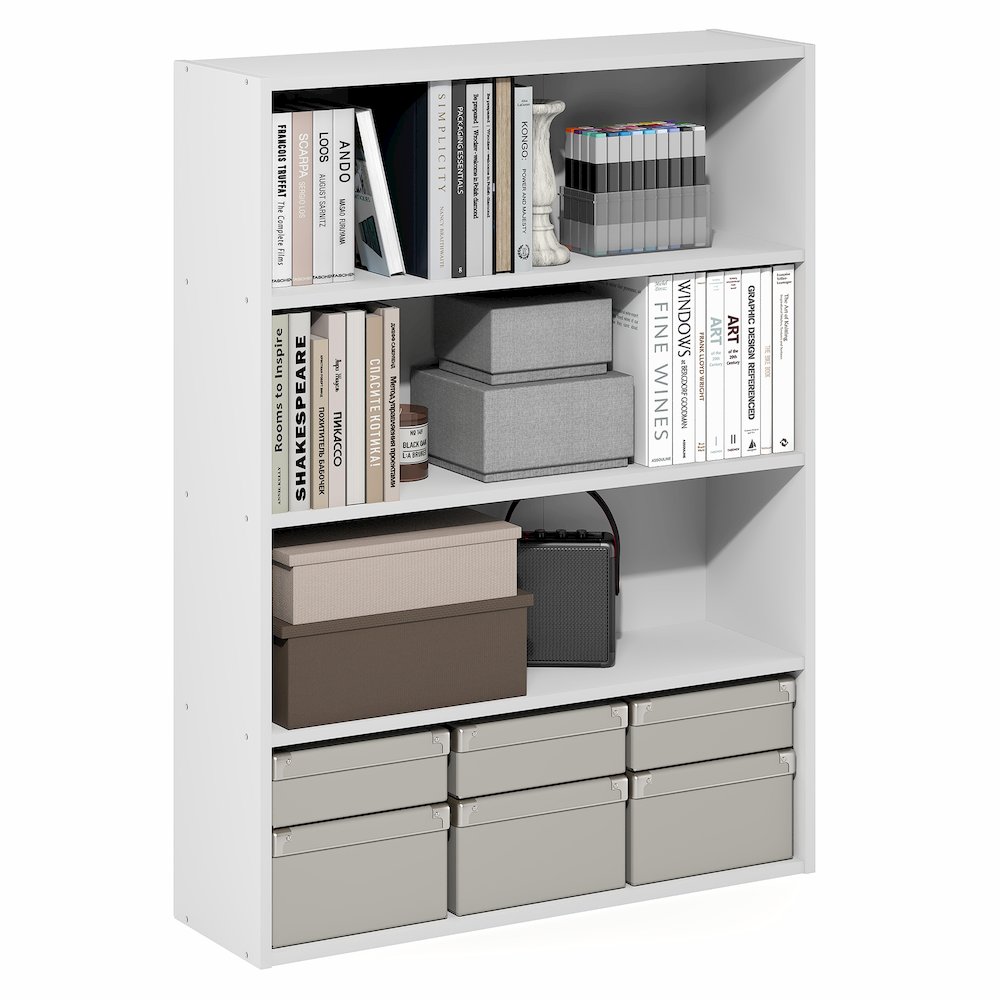 PASIR Book Shelf, 4-Tier Bookshelf with Open Storage Shelf, Standing Bookcase. Picture 3