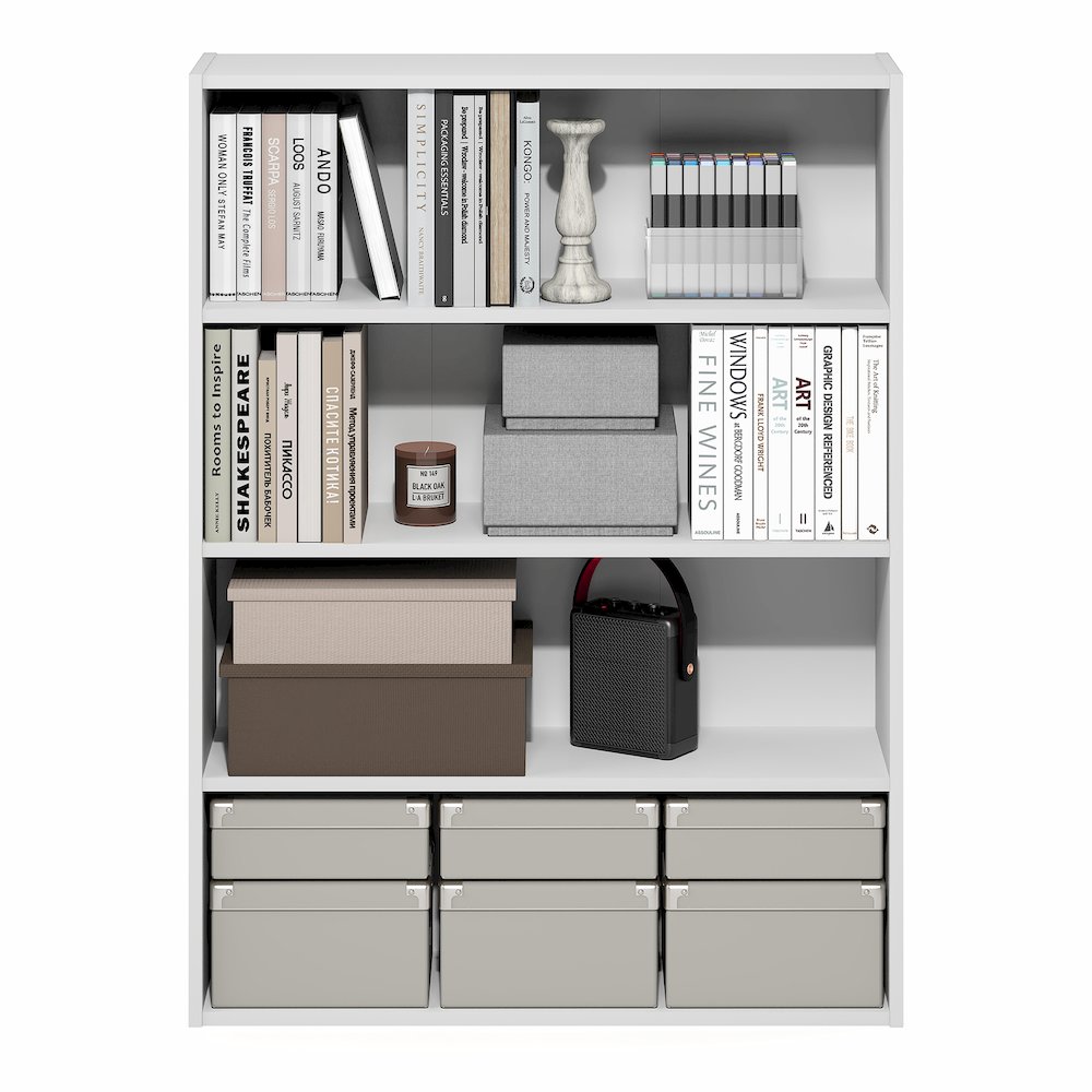 PASIR Book Shelf, 4-Tier Bookshelf with Open Storage Shelf, Standing Bookcase. Picture 5