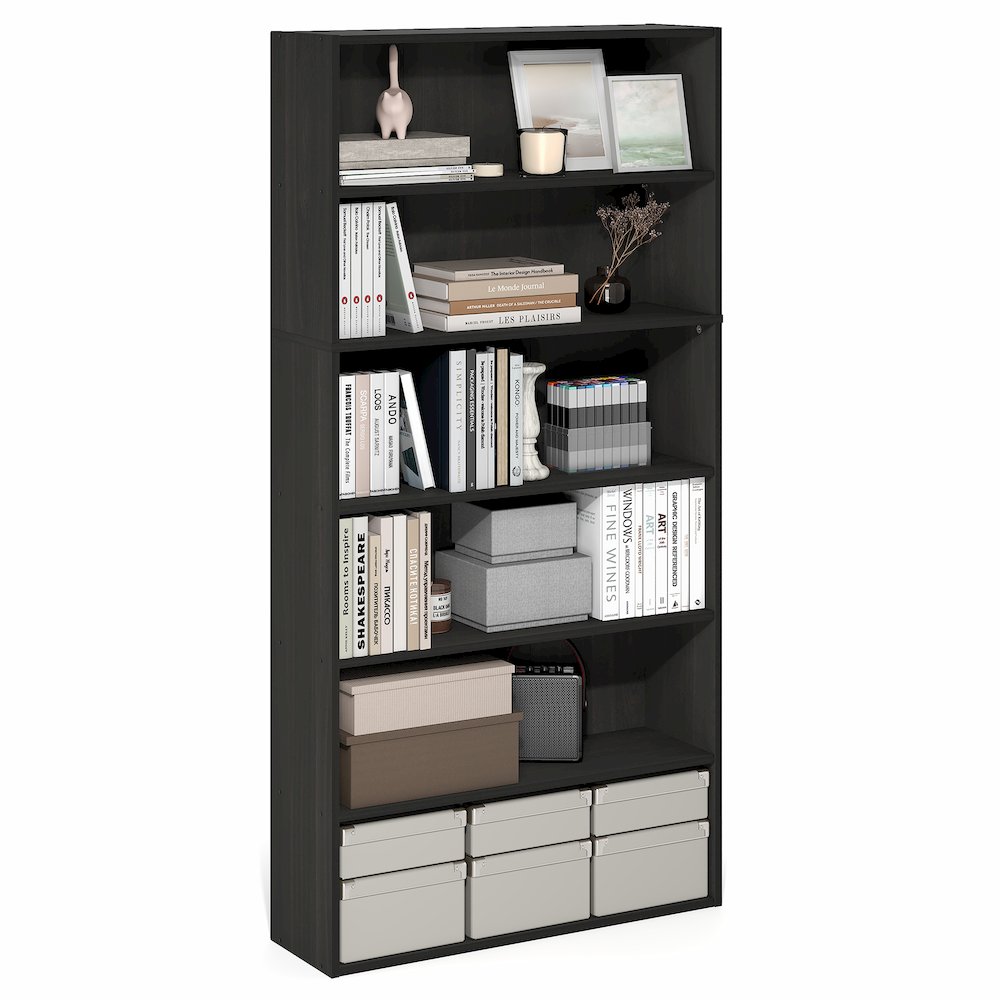 PASIR Book Shelf, 6-Tier Bookshelf, Bookcase with Open Storage Shelf. Picture 2