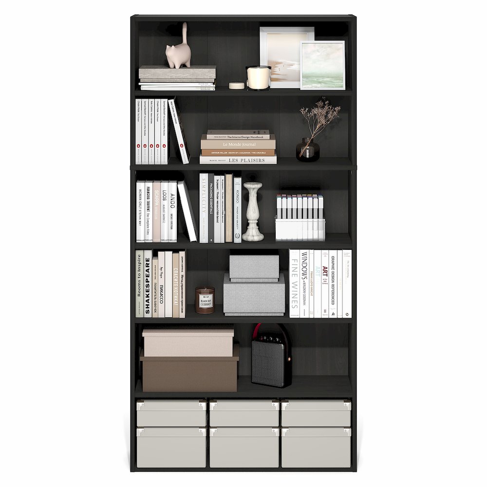 PASIR Book Shelf, 6-Tier Bookshelf, Bookcase with Open Storage Shelf. Picture 4