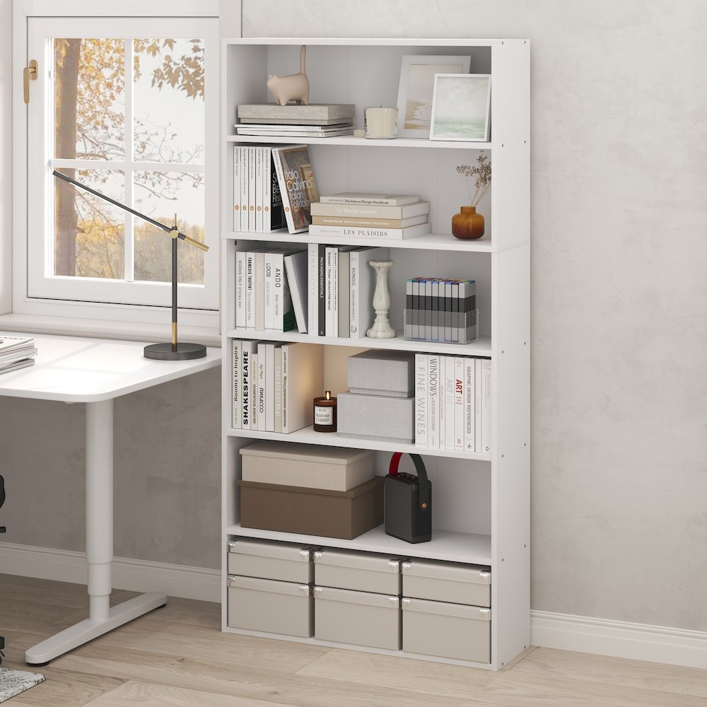 PASIR Book Shelf, 6-Tier Bookshelf, Bookcase with Open Storage Shelf. Picture 3