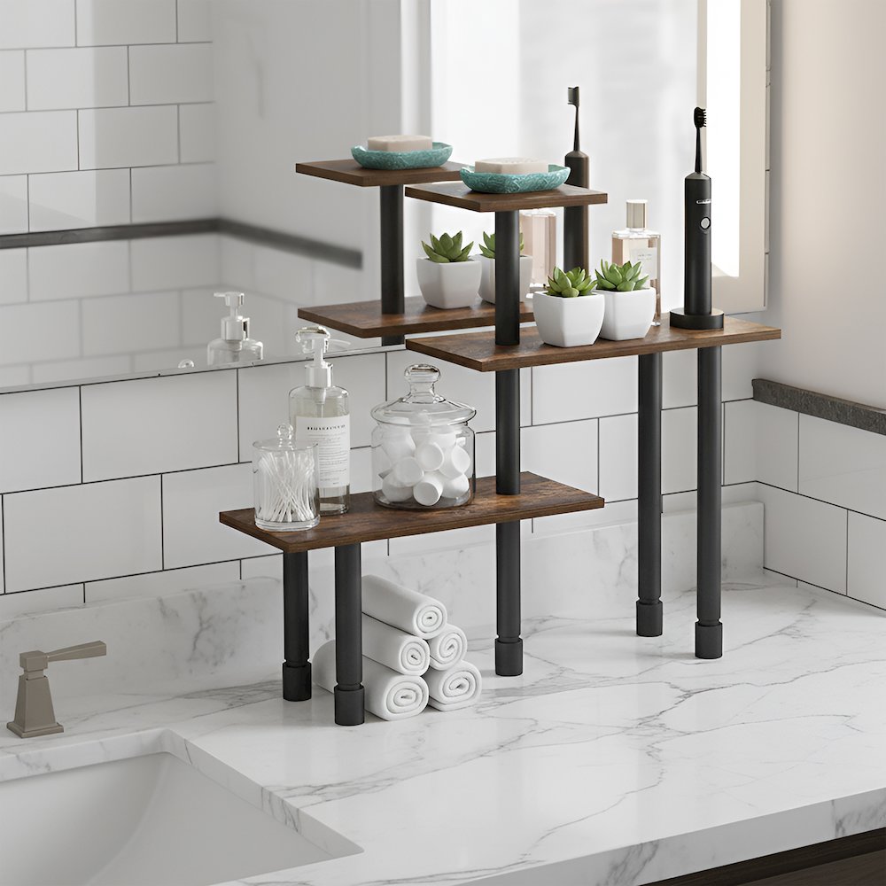 TURN-N-TUBE Corner Shelf, 3-Tier Countertop Corner Organizer. Picture 4