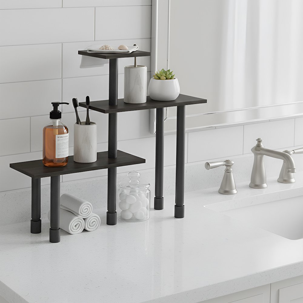 TURN-N-TUBE Corner Shelf, 3-Tier Countertop Corner Organizer. Picture 4