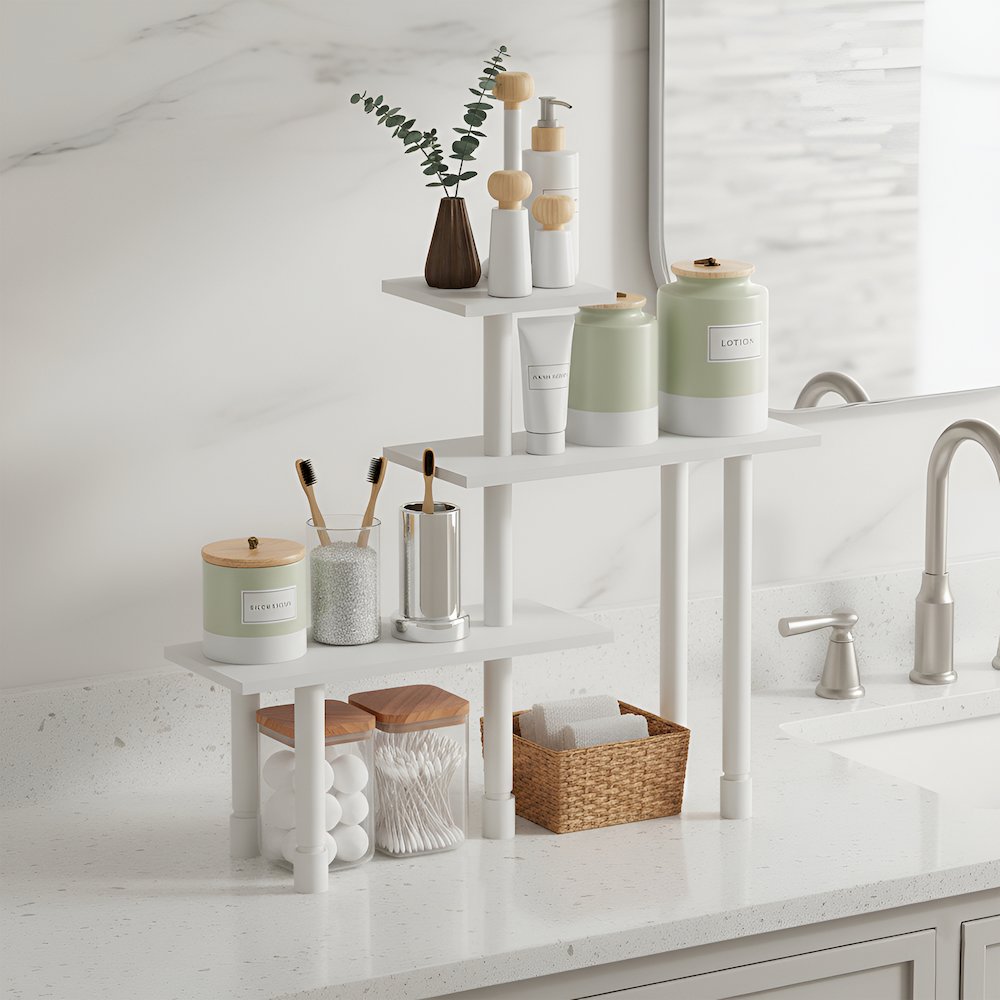 TURN-N-TUBE Corner Shelf, 3-Tier Countertop Corner Organizer. Picture 4