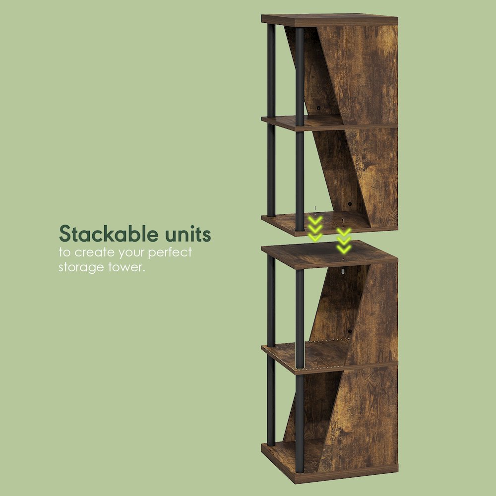 FLEXI Storage Shelf, 4-Cube Corner Shelf, Book Shelf. Picture 6