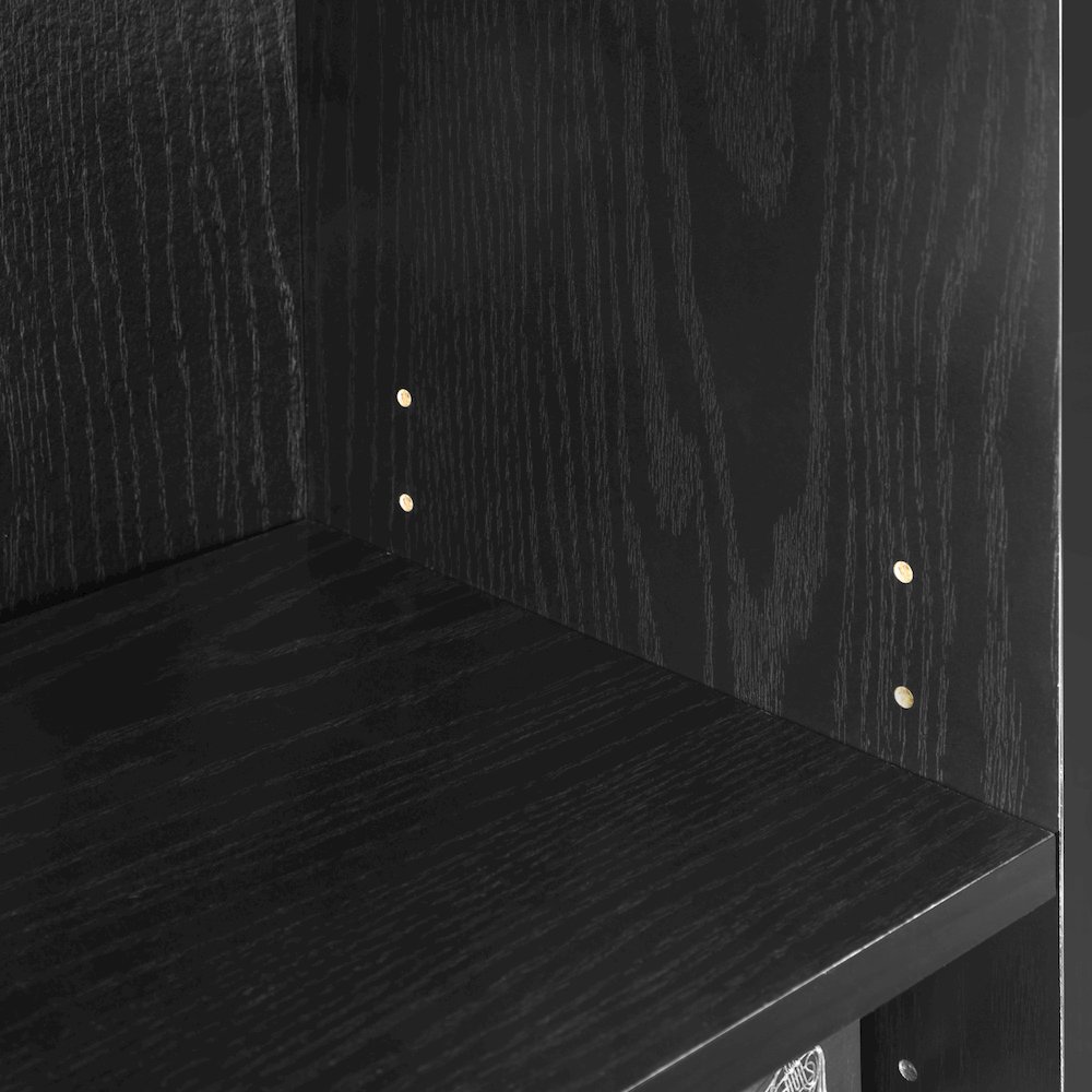 JAYA Book Shelf Set of 2, 5-Tier Bookshelf, with Adjustable Shelf, Black. Picture 6