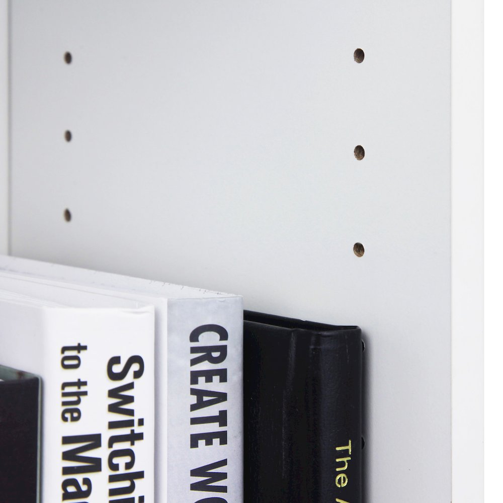 JAYA Book Shelf Set of 2, 5-Tier Bookshelf, with Adjustable Shelf, White. Picture 4