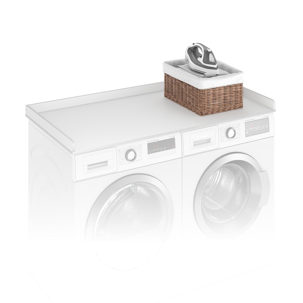 Washer Dryer Countertop, Washer and Dryer Topper, with Edge Rails, White. Picture 5