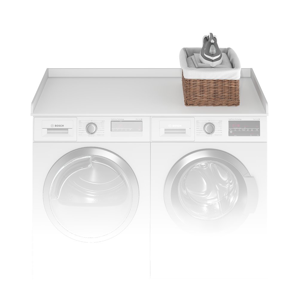 Washer Dryer Countertop, Washer and Dryer Topper, with Edge Rails, White. Picture 4