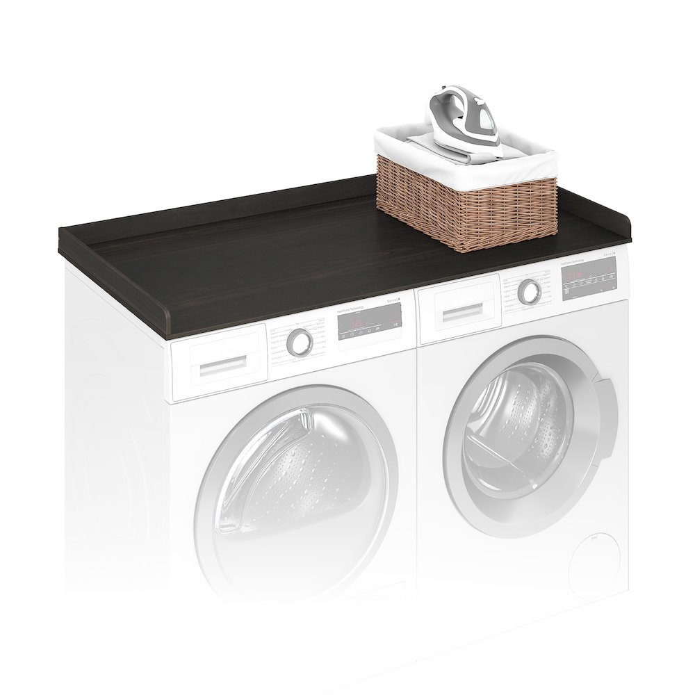 Washer Dryer Countertop, Washer and Dryer Topper, with Edge Rails, Espresso. Picture 4
