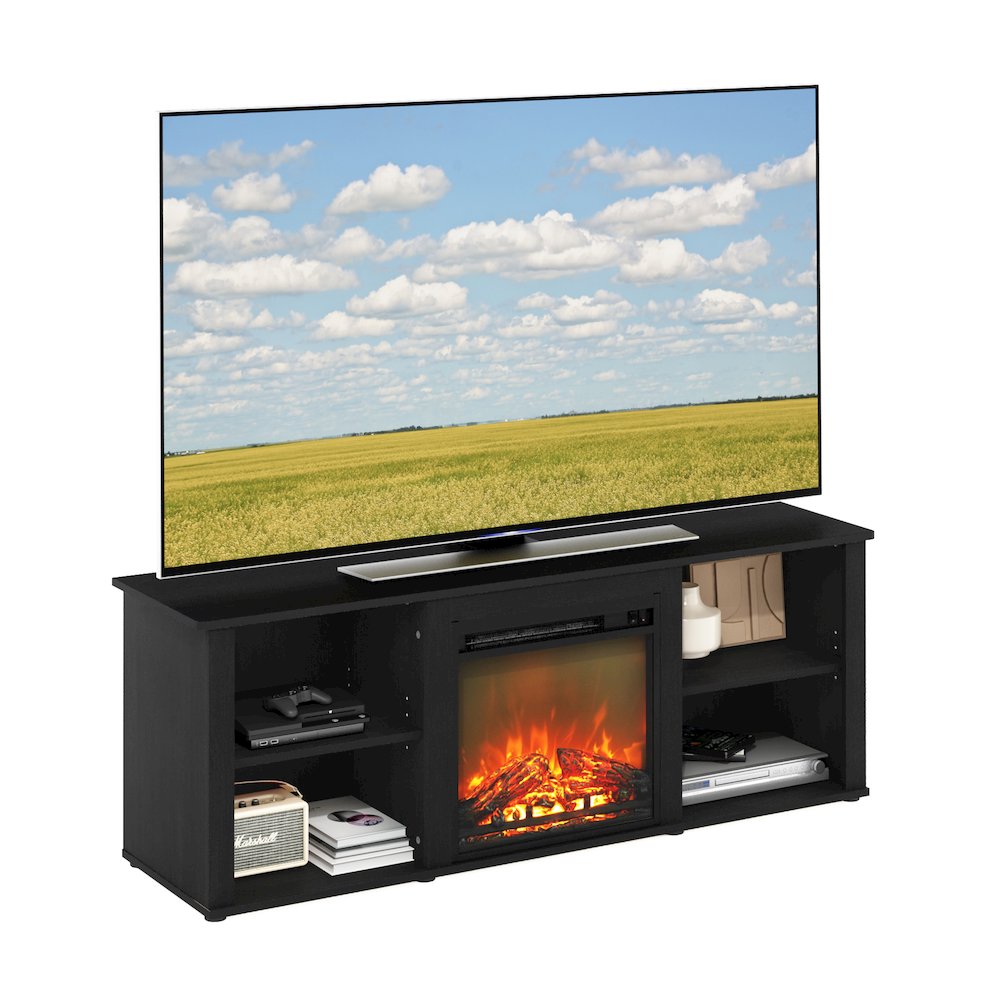 TV Console for TV up to 60 Inch with Fireplace, Dark Americano. Picture 4