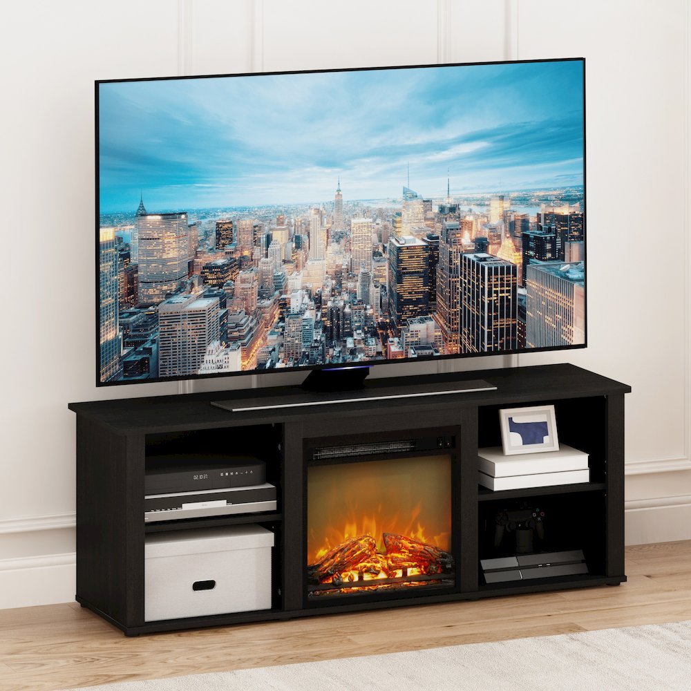 TV Console for TV up to 60 Inch with Fireplace, Dark Americano. Picture 5