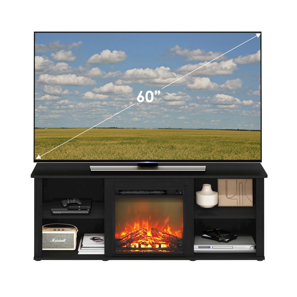 TV Console for TV up to 60 Inch with Fireplace, Dark Americano. Picture 8