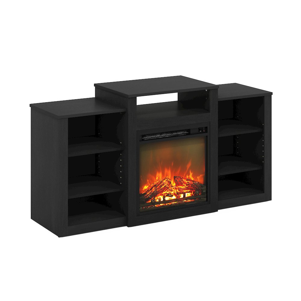TV Console for TV up to 55 Inch with Fireplace, Dark Americano. Picture 2