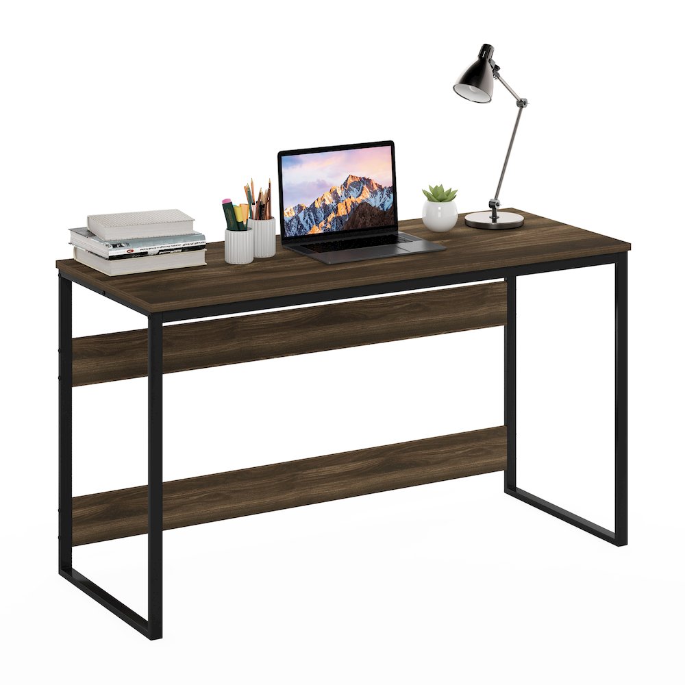 MORETTI Computer Desk, Gaming Desk, Office Desk, 52 Width, Brown Walnut. Picture 3