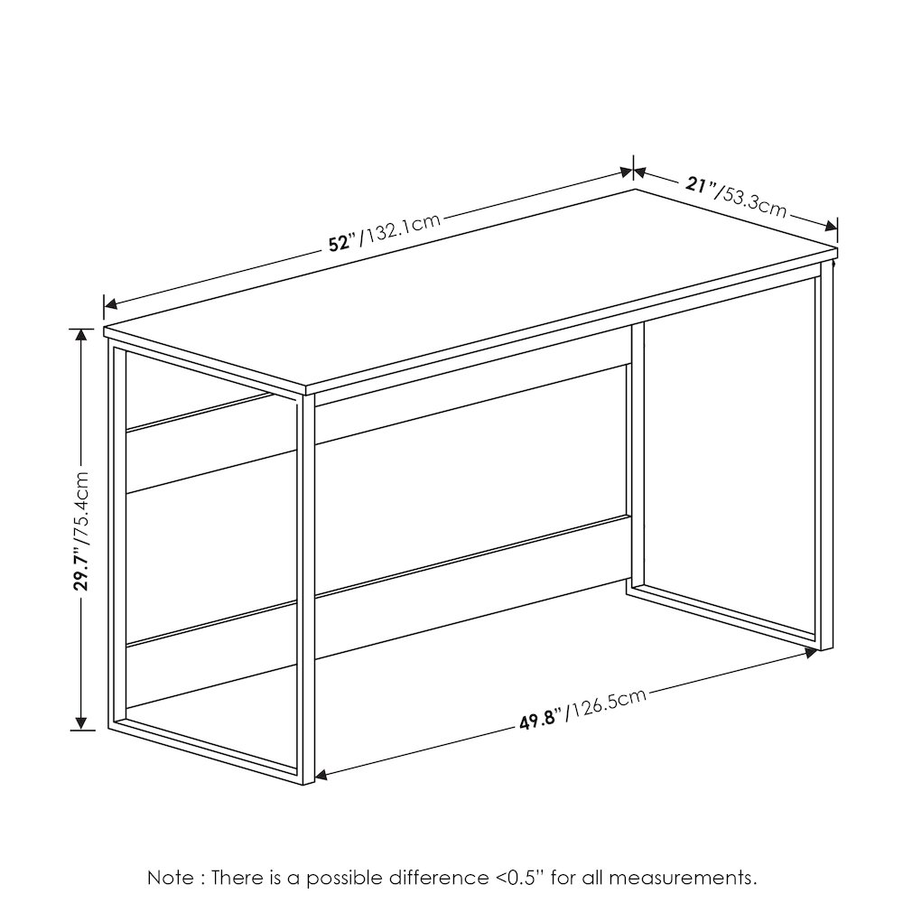 MORETTI Computer Desk, Gaming Desk, Office Desk, 52 Width, Brown Walnut. Picture 6