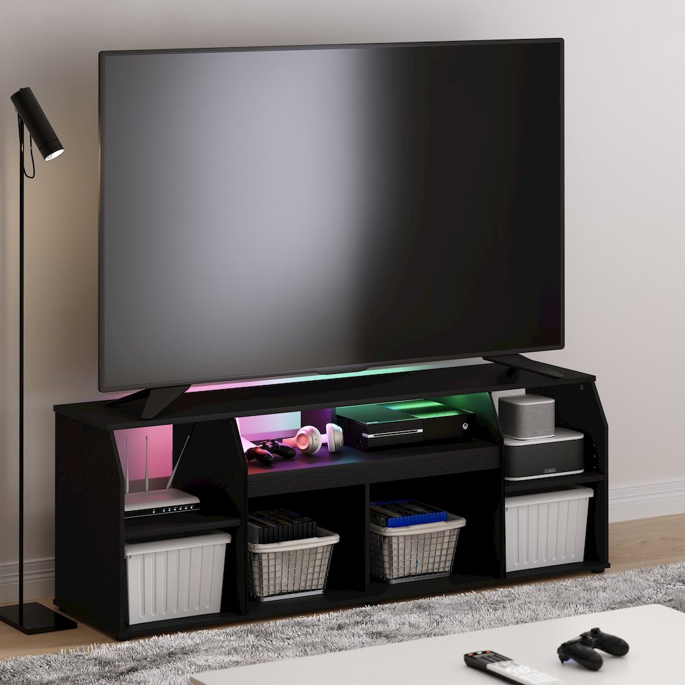 Large Entertainment Center, TV Console for TV up to 65 Inch, Dark Americano. Picture 5