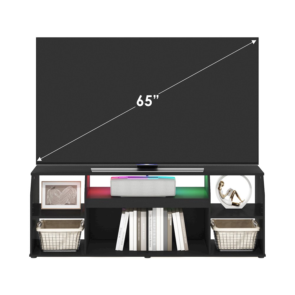 Large Entertainment Center, TV Console for TV up to 65 Inch, Dark Americano. Picture 7