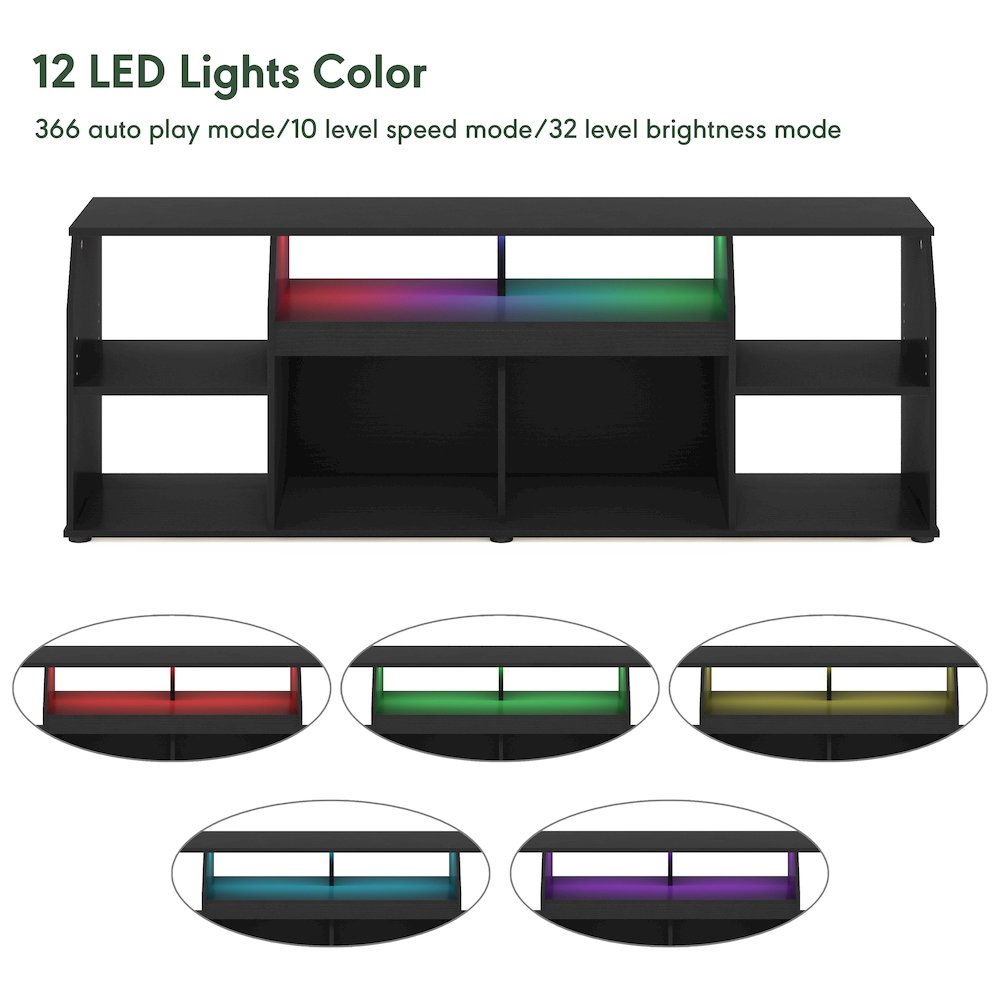 Large Entertainment Center, TV Console for TV up to 65 Inch, Dark Americano. Picture 8
