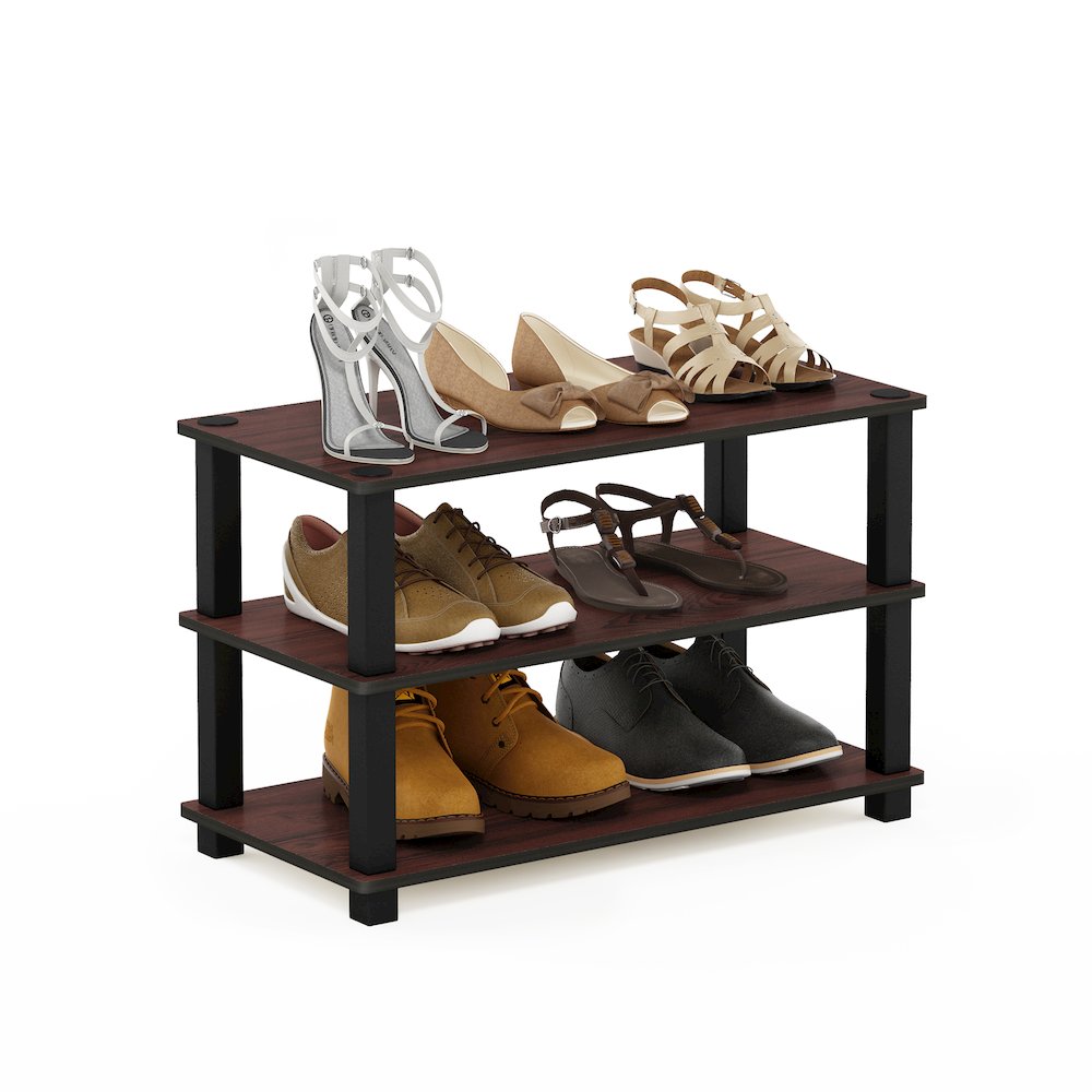 3-Tier Shoe Organizer, Shoe Storage, Cherry Oak. Picture 3