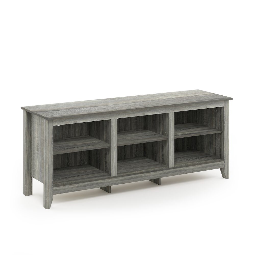 TV Entertainment Center with Shelves, TV Console, for TV up to 60 Inch, Grey Oak. Picture 1
