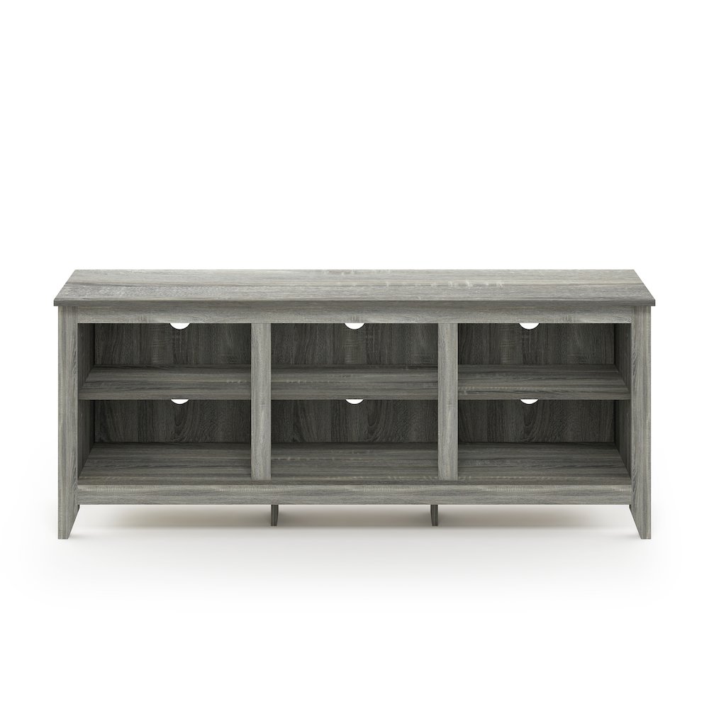 TV Entertainment Center with Shelves, TV Console, for TV up to 60 Inch, Grey Oak. Picture 2