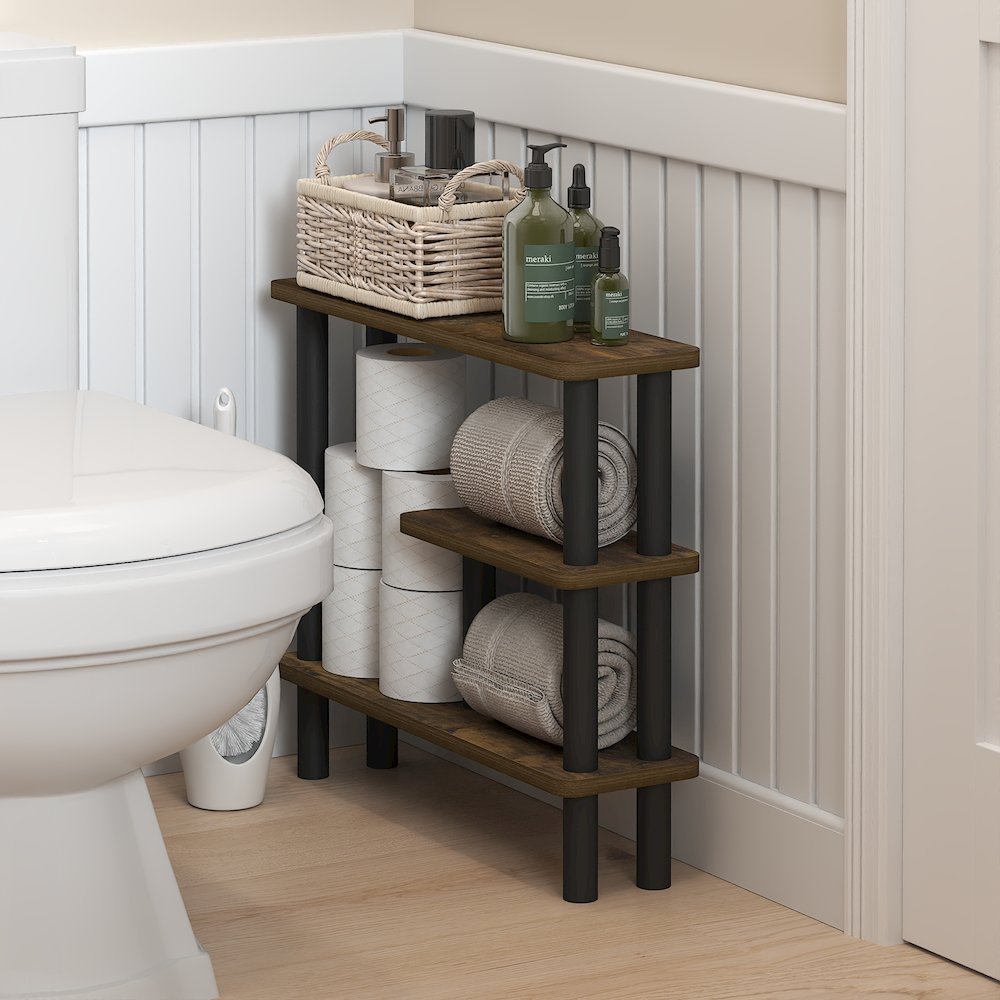 TURN-N-TUBE Bathroom Storage Shelf, 3-Tier Toolless Narrow Storage Rack. Picture 3
