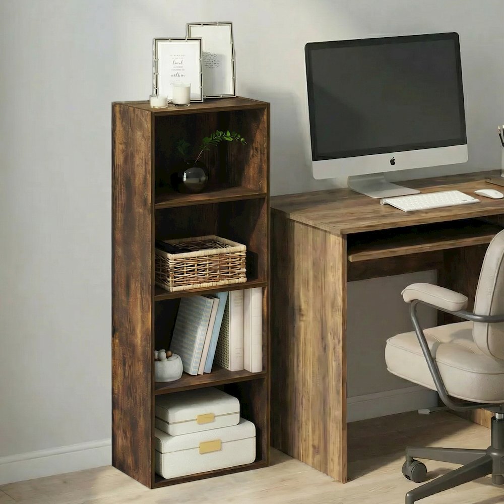 LUDER Book Shelf, 4-Tier Bookshelf, Bookcase with Open Shelf, 9.3 x 15.6 x 41.7. Picture 2