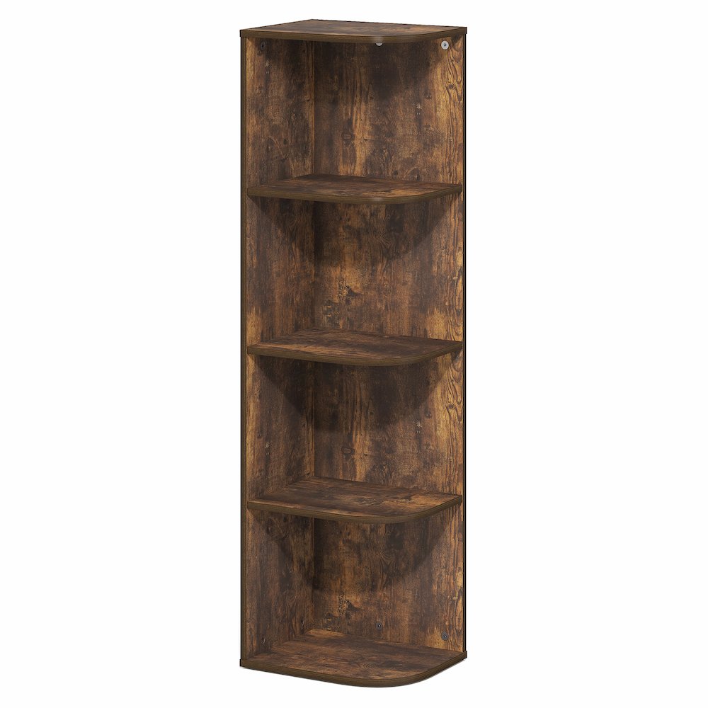 PASIR Book Shelf, 4-Tier Corner Bookshelf with Open Shelf, 9.3 x 12 x 41.4. Picture 1