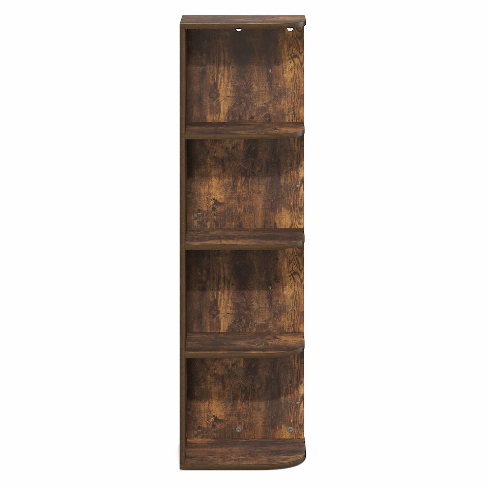PASIR Book Shelf, 4-Tier Corner Bookshelf with Open Shelf, 9.3 x 12 x 41.4. Picture 3