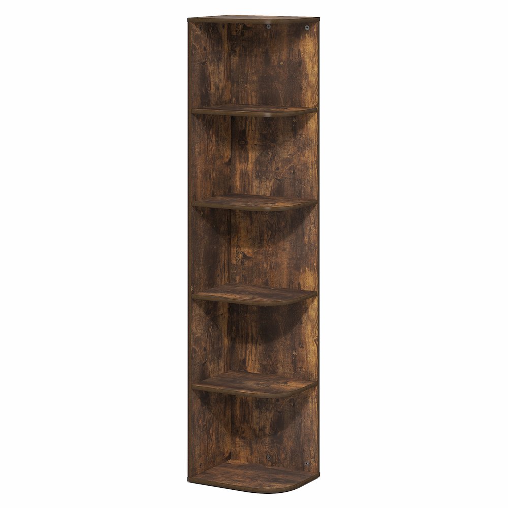 PASIR Book Shelf, 5-Tier Corner Bookshelf with Open Shelf, 9.3 x 12 x 51.7. Picture 1