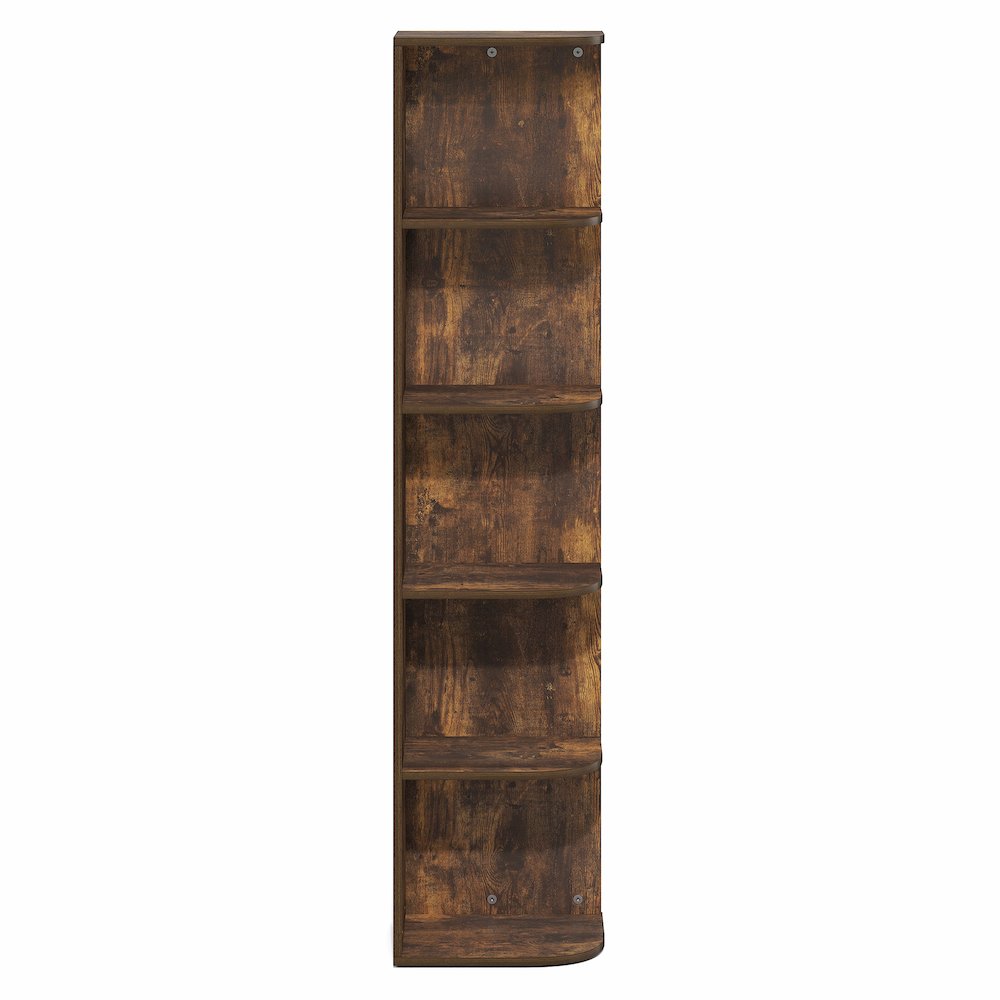 PASIR Book Shelf, 5-Tier Corner Bookshelf with Open Shelf, 9.3 x 12 x 51.7. Picture 3