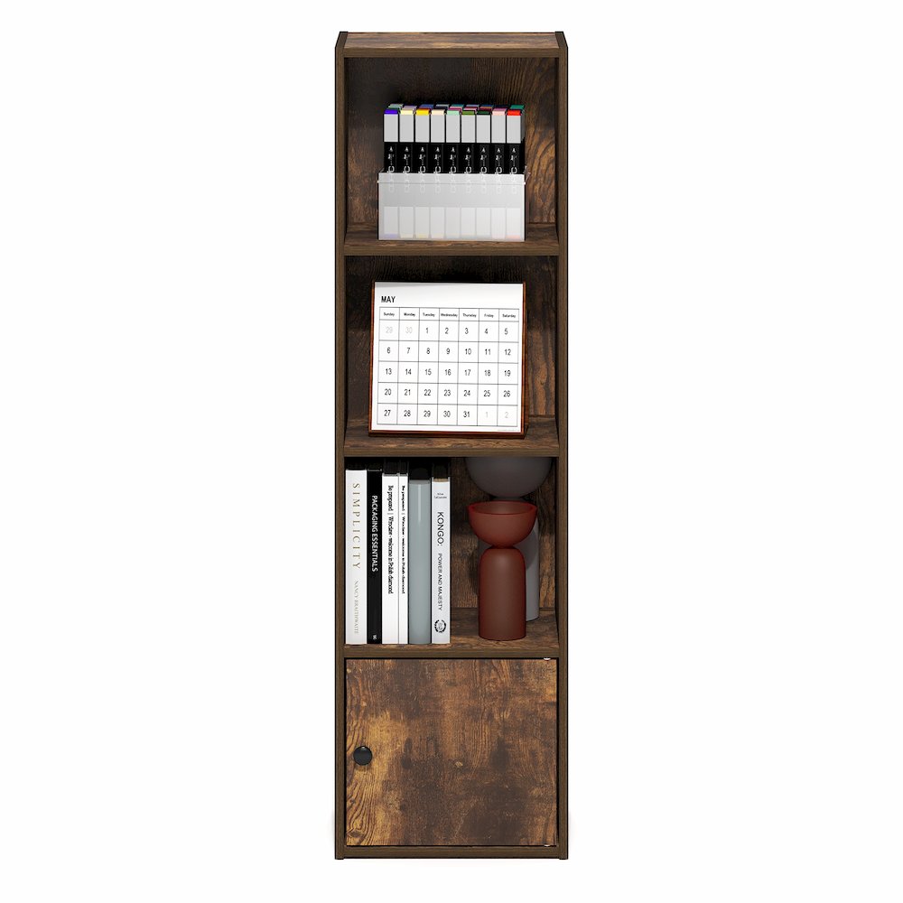 LUDER Book Shelf, 4-Tier Bookshelf with Open Shelf, 9.3 x 12 x 41.8. Picture 7